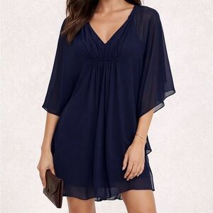 Diane Von Furstenberg Deep blue tunic dress! Size 8